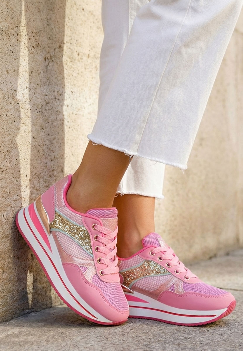Sneakers cu platformă Camora fucsia