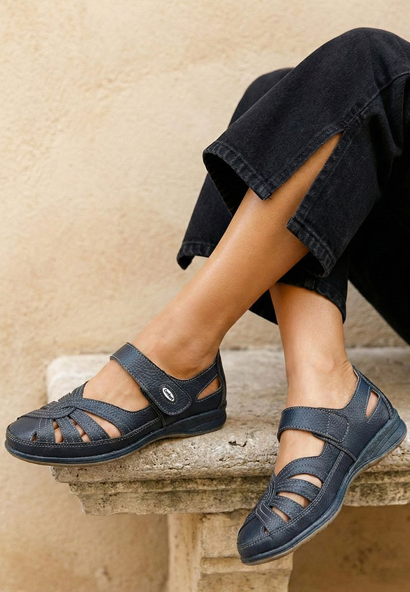 Balerini dama piele Parina albastri