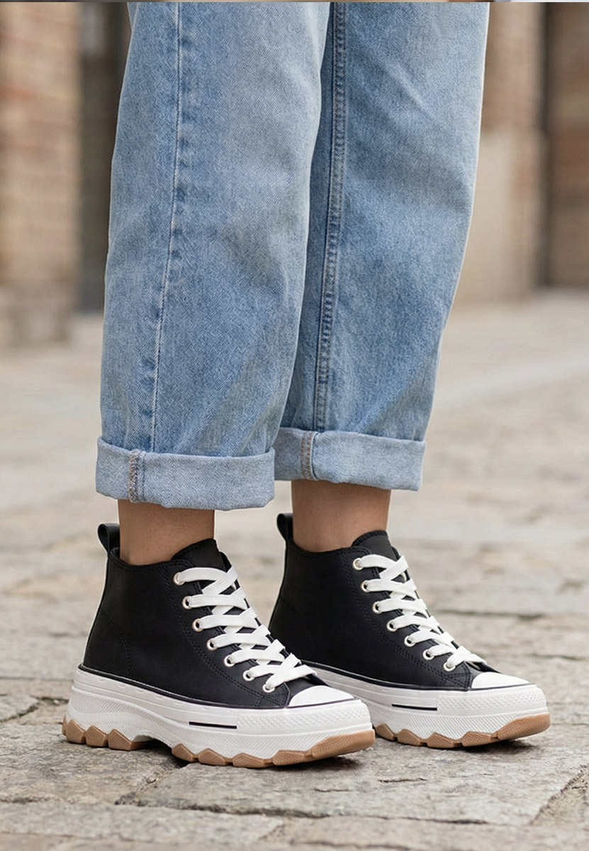 Tenisi cu platformă Raviana V5 negri