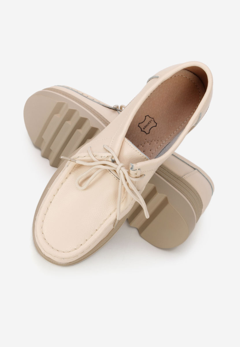 Mocasini dama cu platforma Evelinia bej