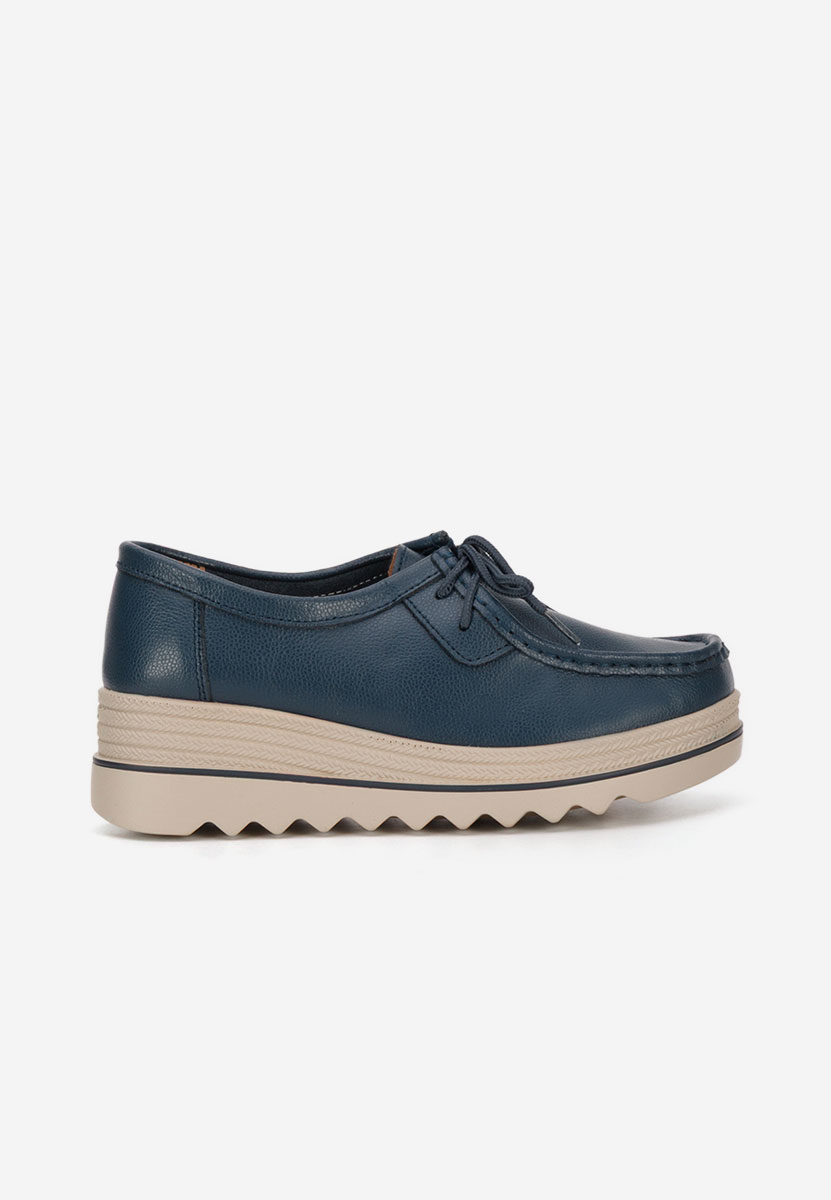 Mocasini dama cu platforma Evelinia navy