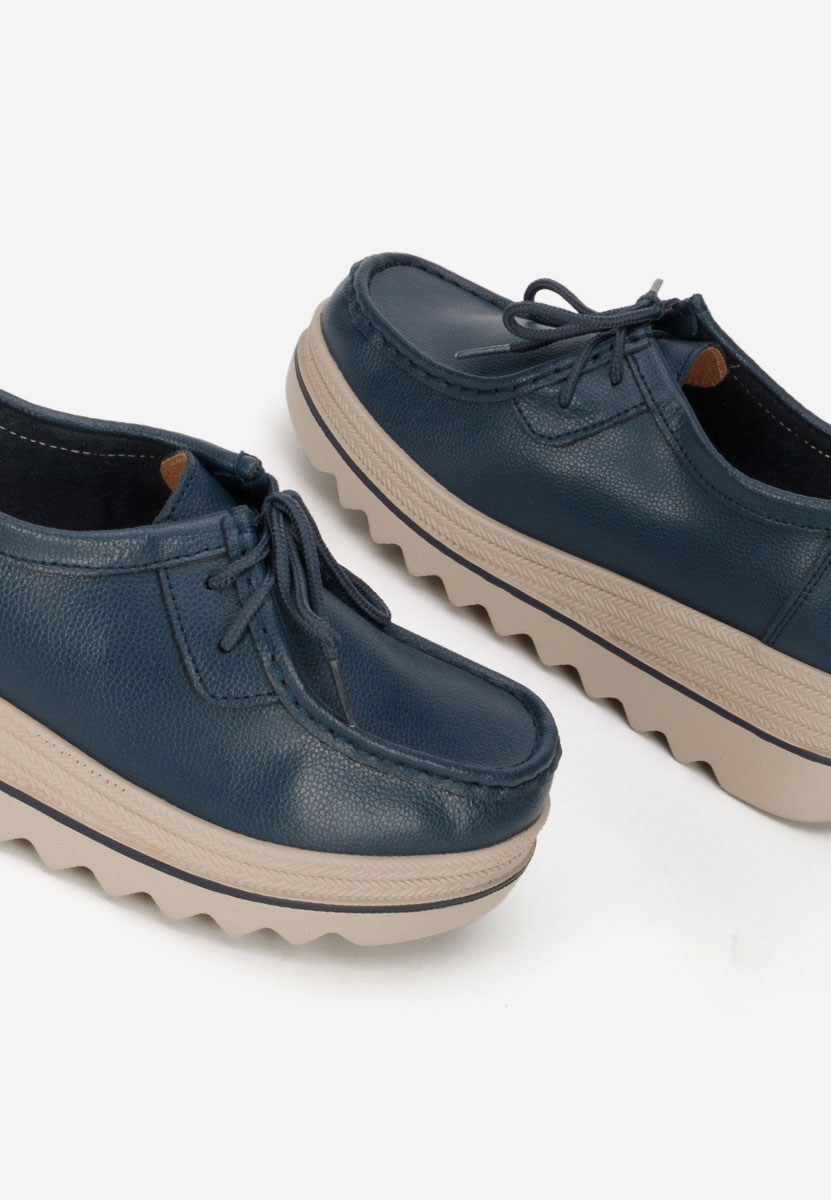 Mocasini dama cu platforma Evelinia navy