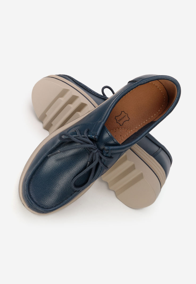 Mocasini dama cu platforma Evelinia navy