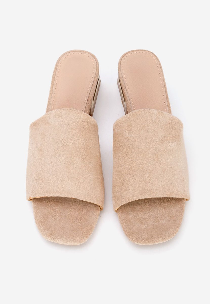 Papuci cu toc gros Alesandria kaki