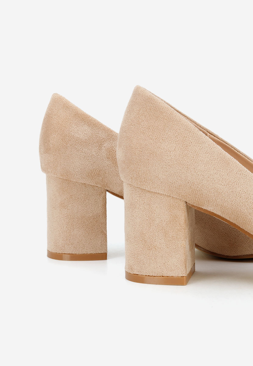 Pantofi cu toc gros Jolenia kaki