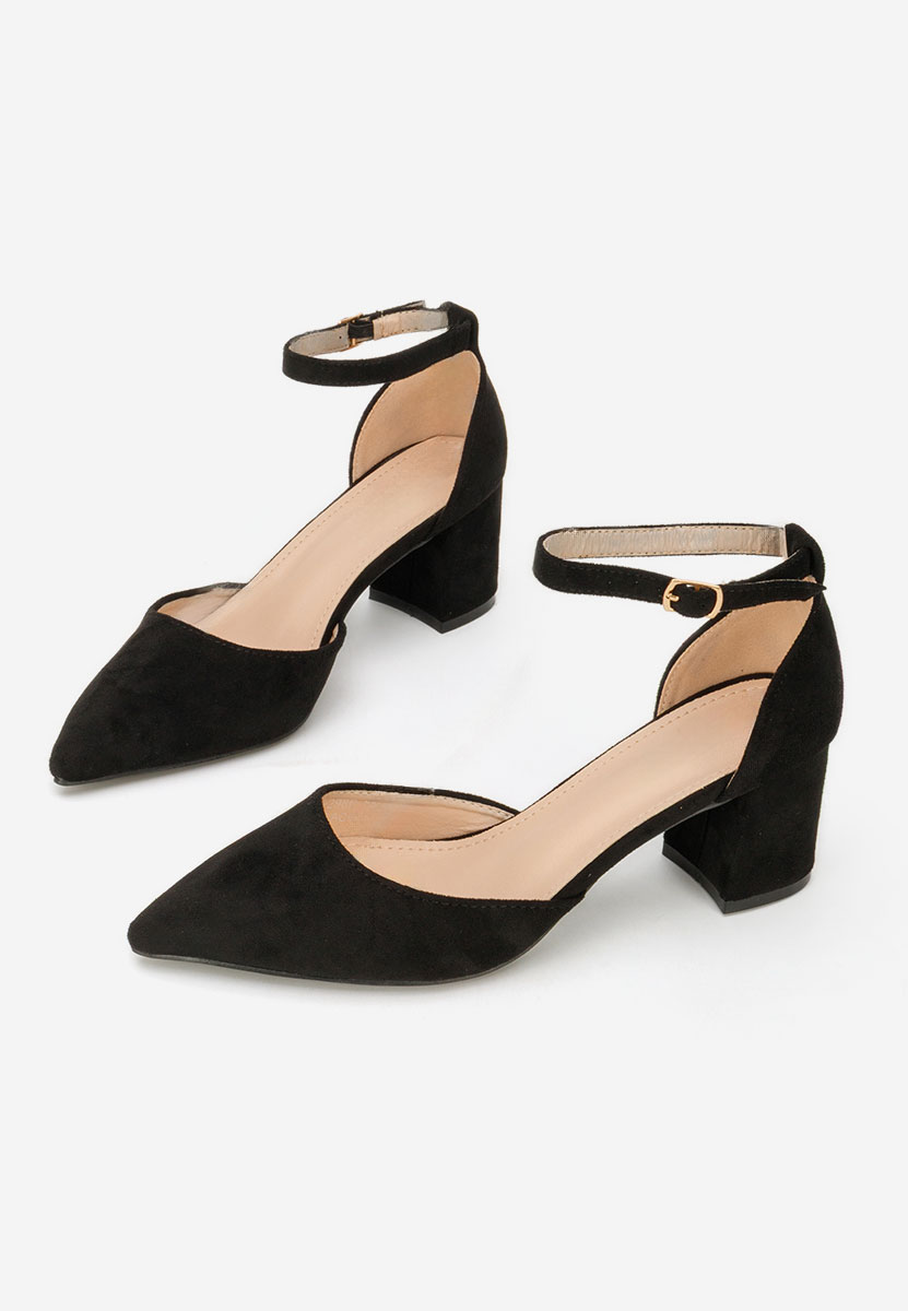Pantofi cu toc gros Elrosa negri