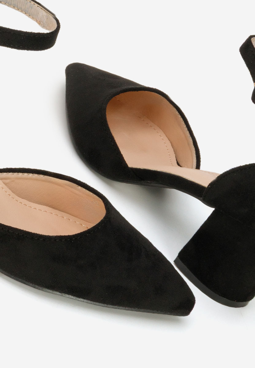 Pantofi cu toc gros Elrosa negri