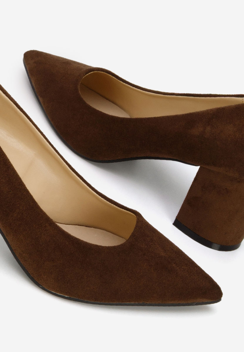 Pantofi cu toc gros Jolenia maro