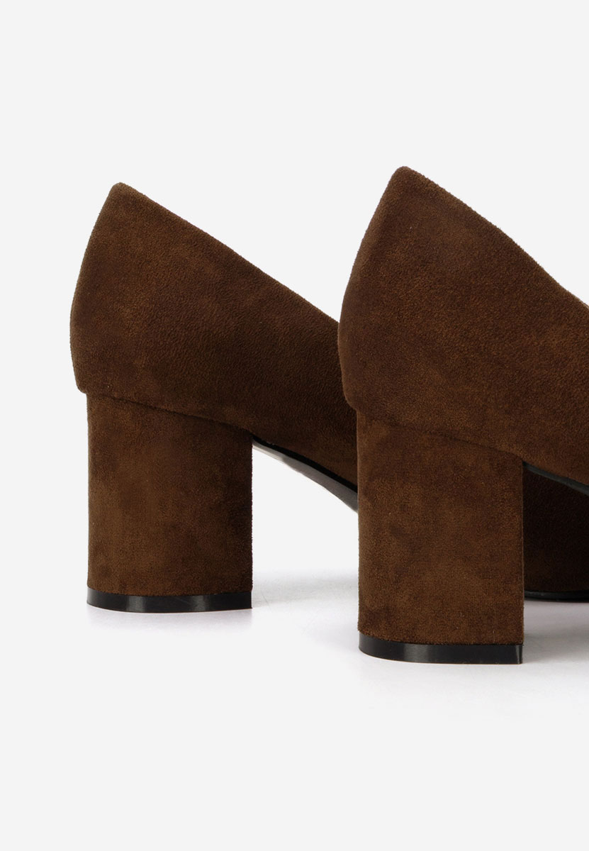 Pantofi cu toc gros Jolenia maro