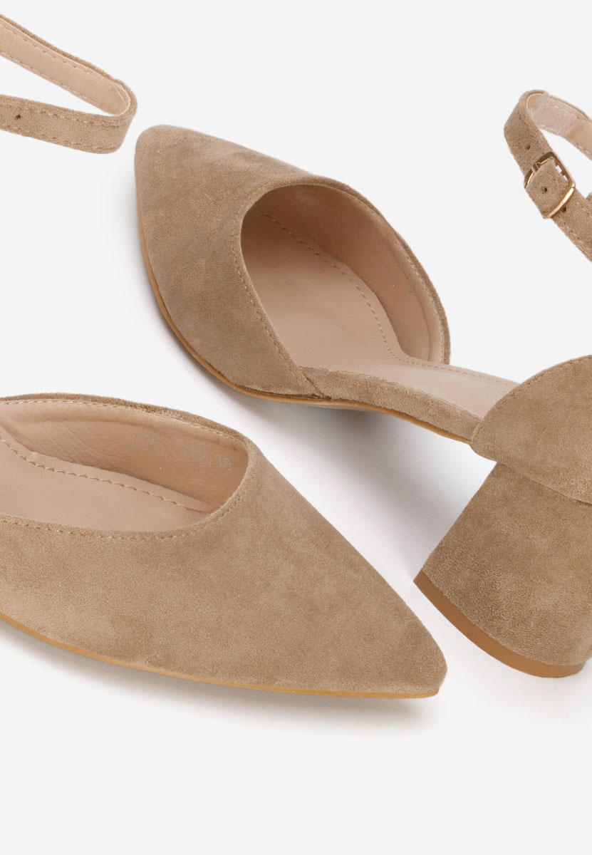 Pantofi cu toc gros Elrosa kaki