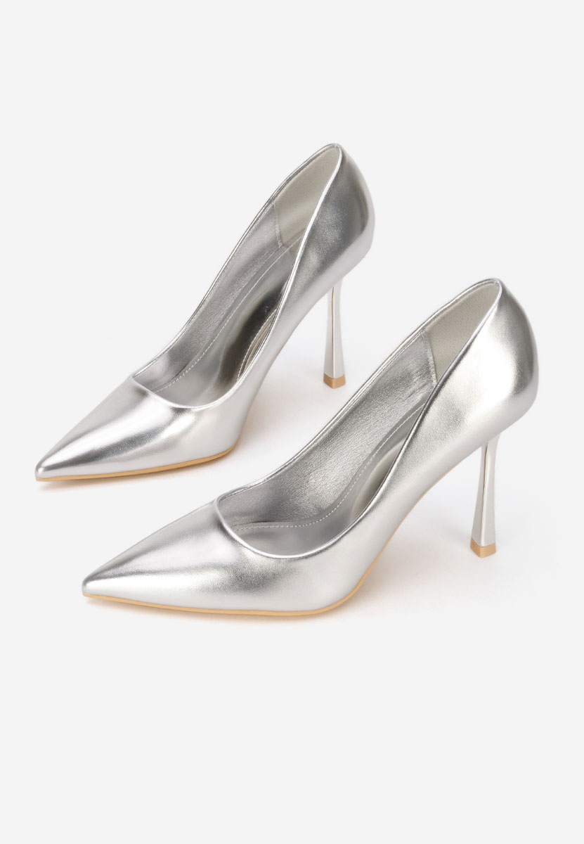 Pantofi stiletto Isabele argintii