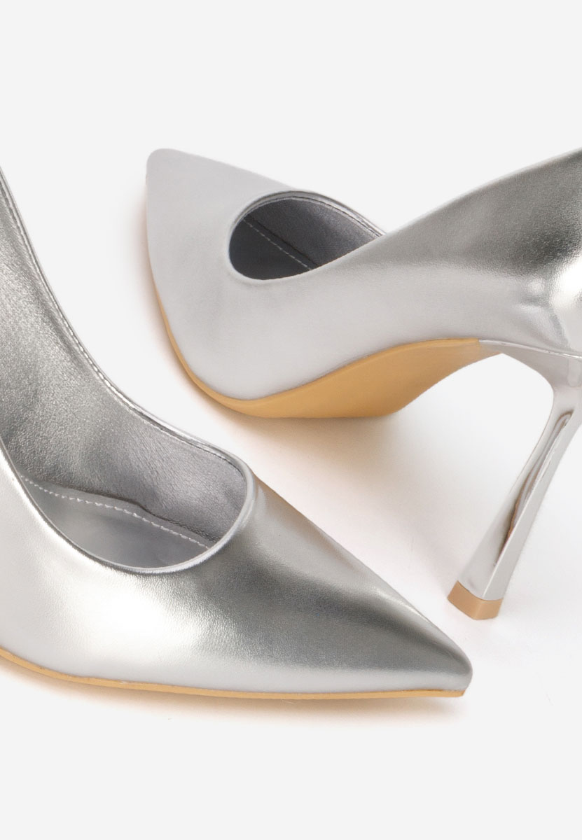 Pantofi stiletto Isabele argintii