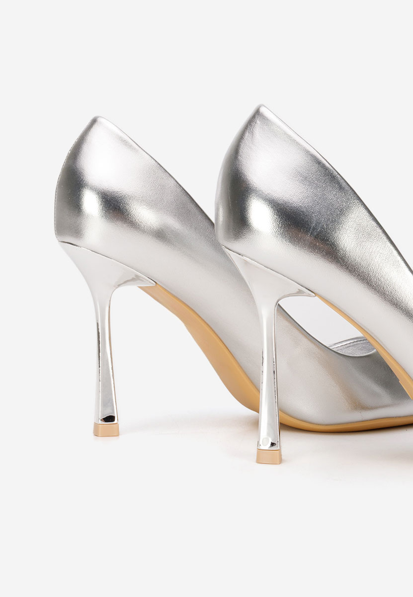 Pantofi stiletto Isabele argintii