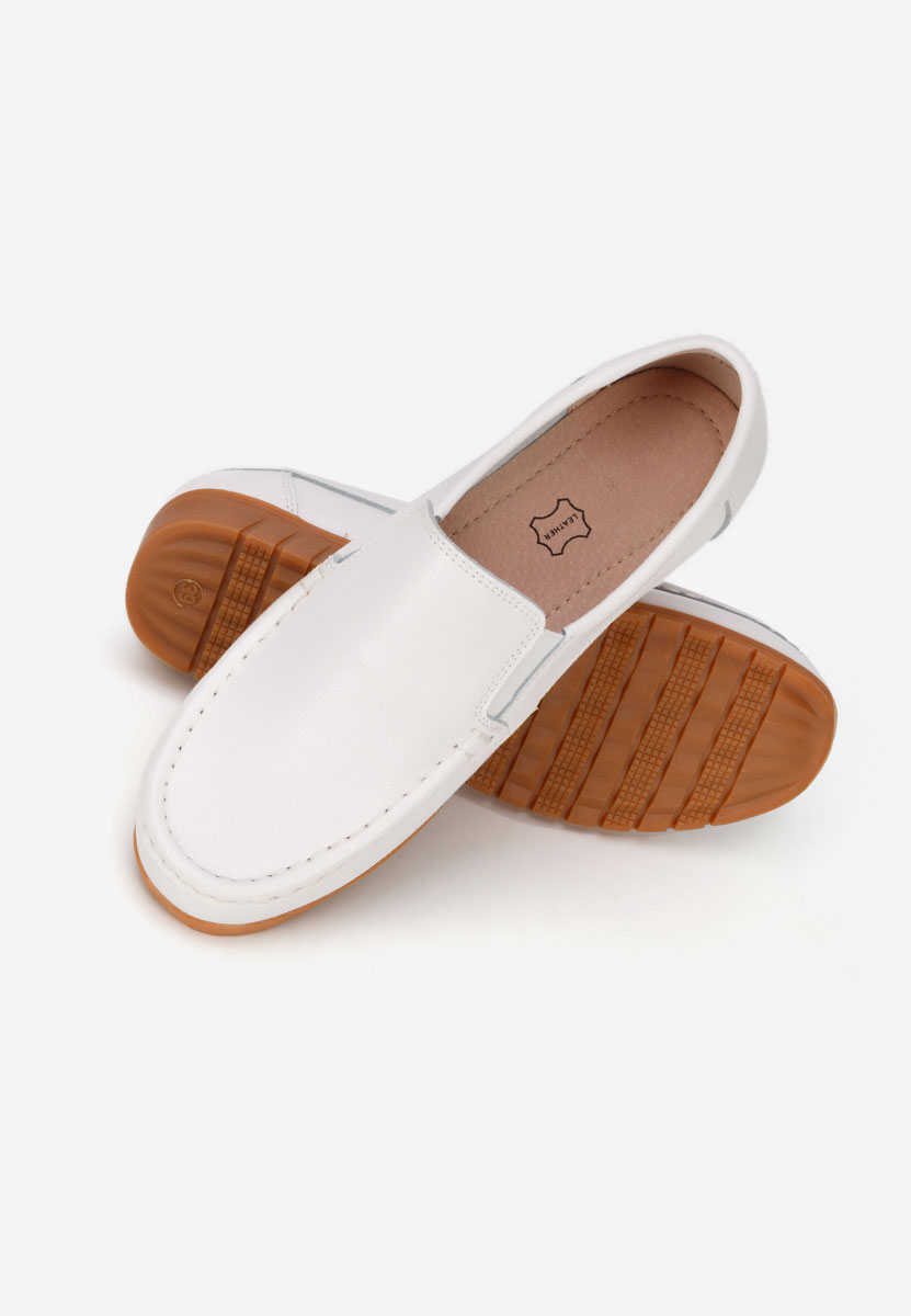 Mocasini dama piele Panoma albi