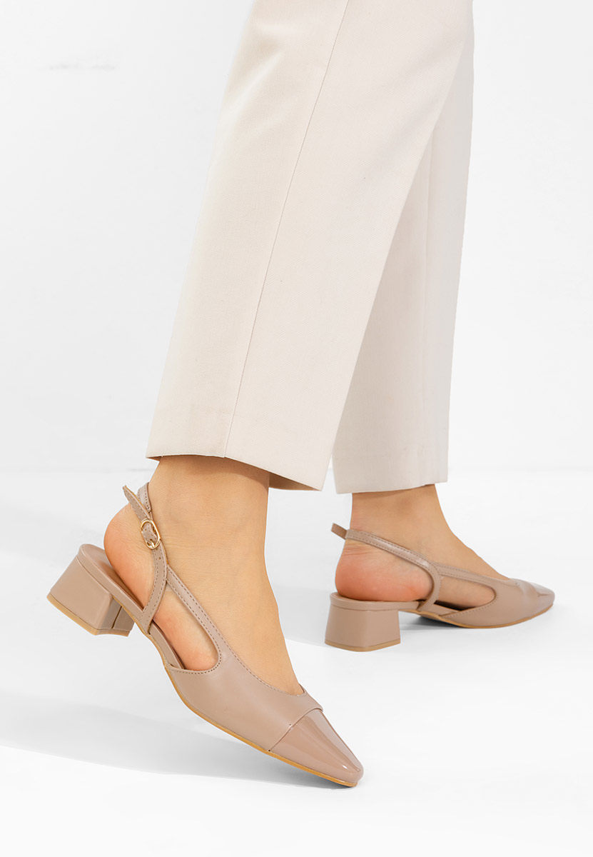 Pantofi slingback Alexonia kaki