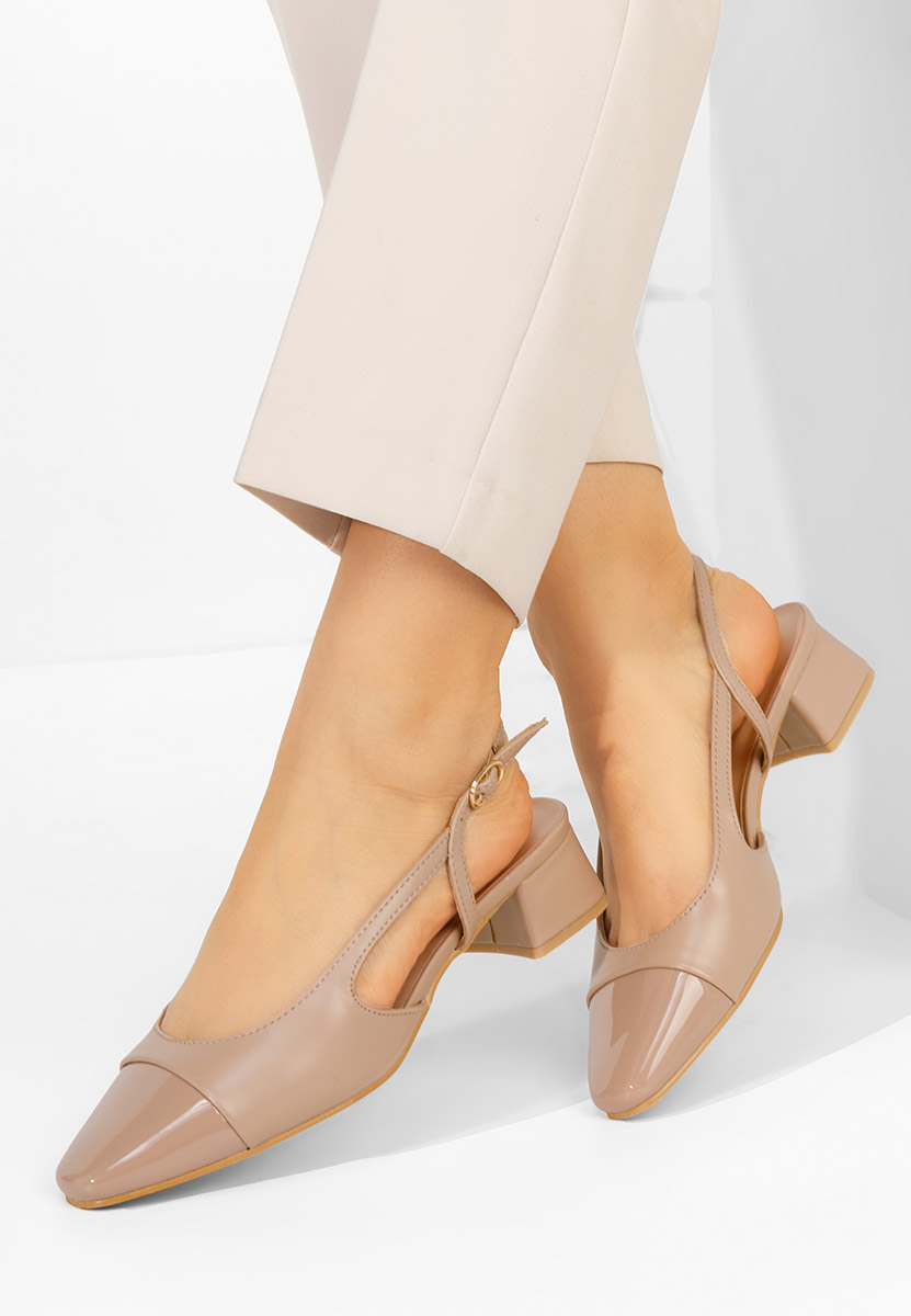 Pantofi slingback Alexonia kaki