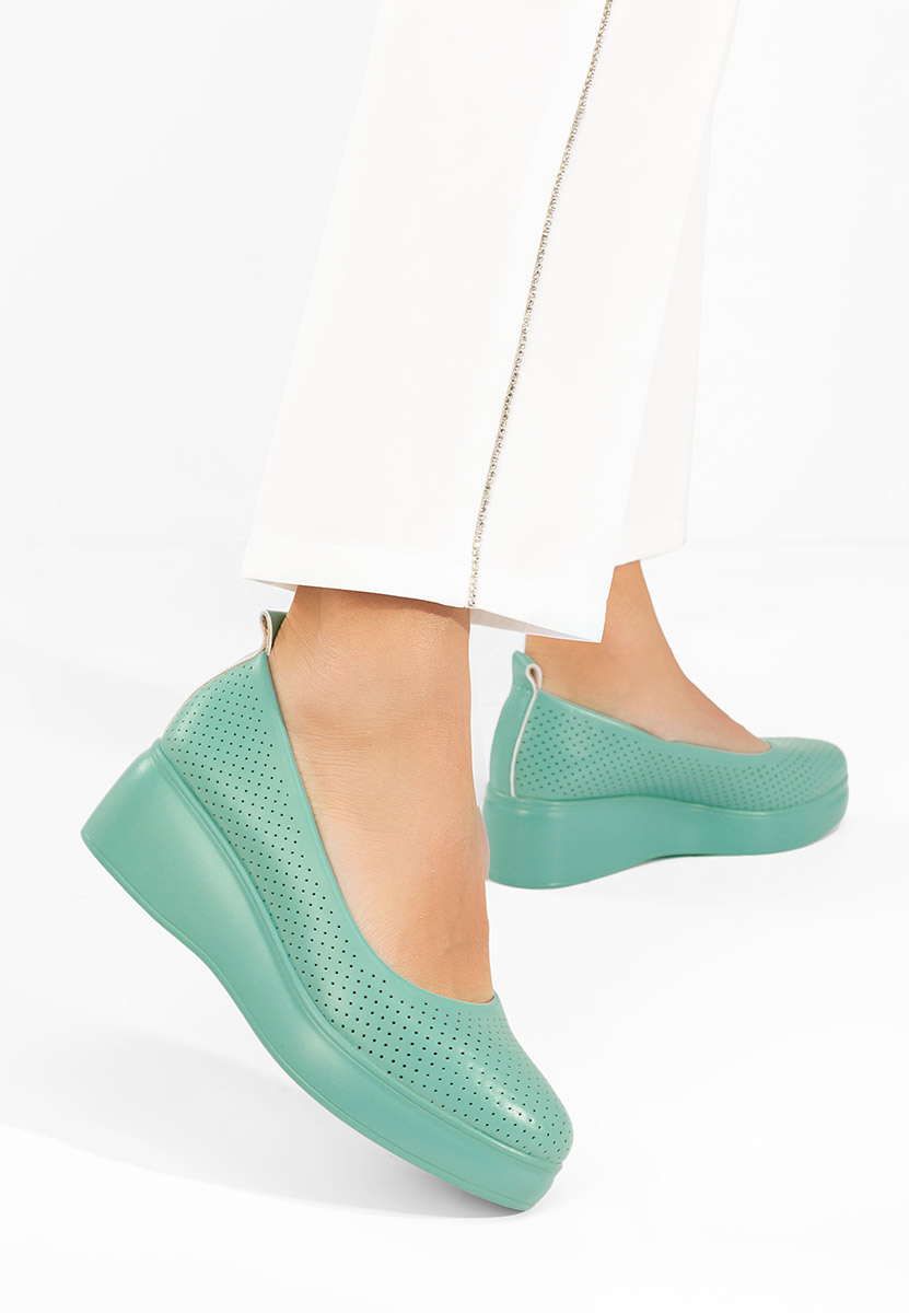 Pantofi cu platformă Danetia verzi