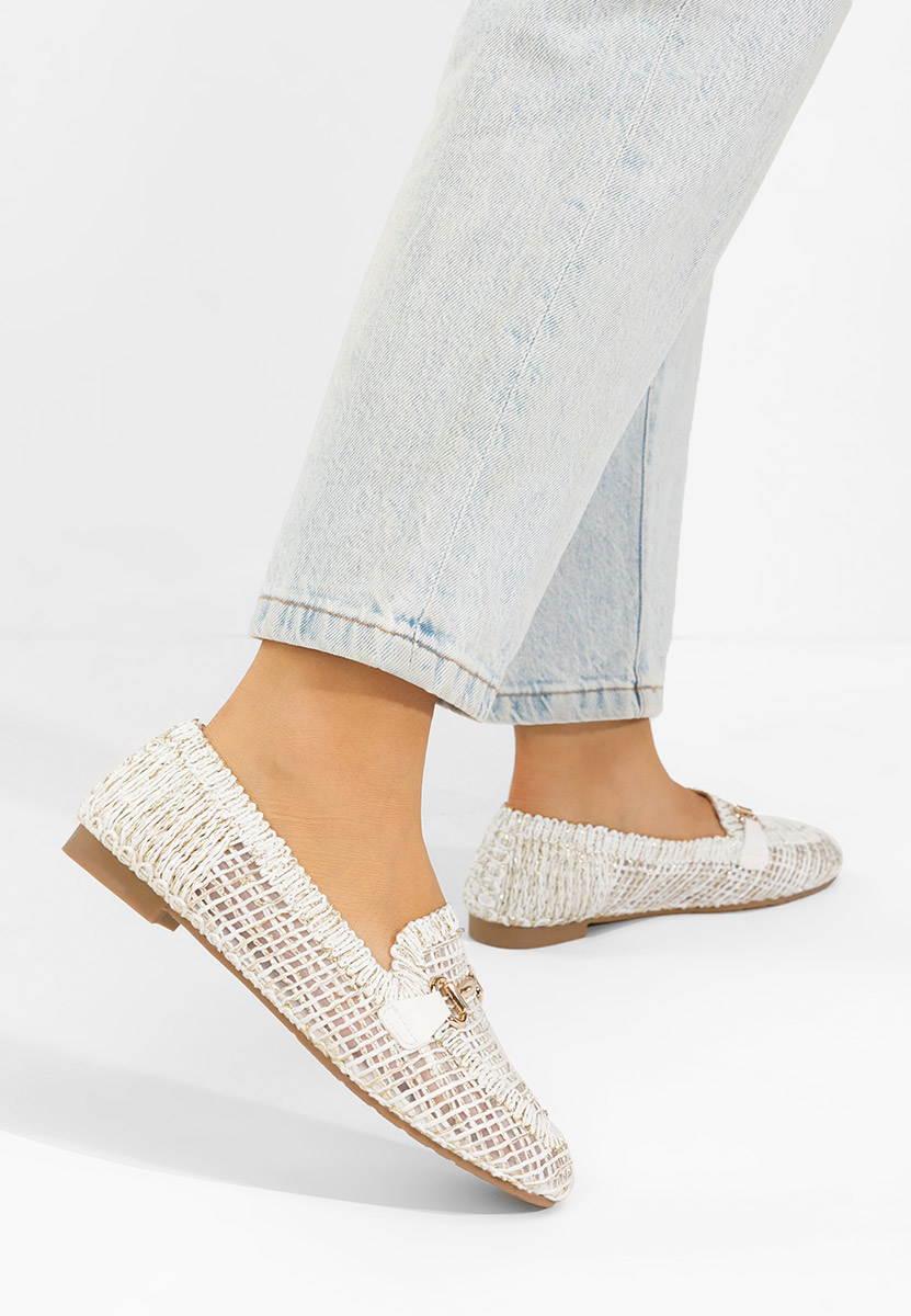 Mocasini dama Cameilia albi