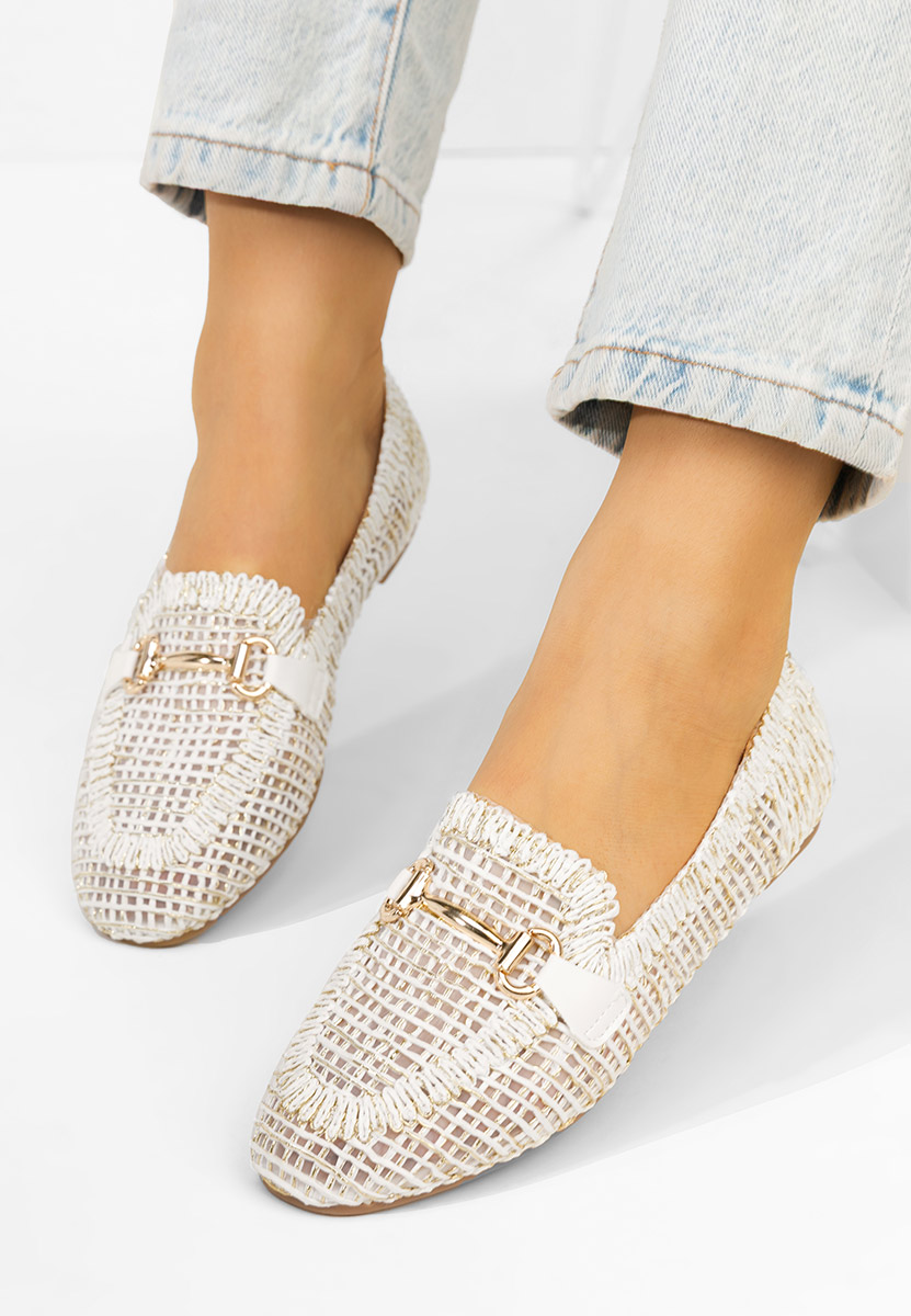 Mocasini dama Cameilia albi