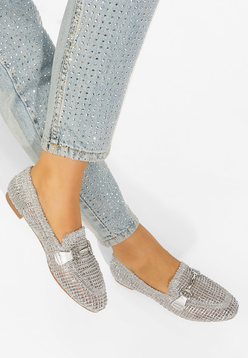 Mocasini dama Cameilia argintii