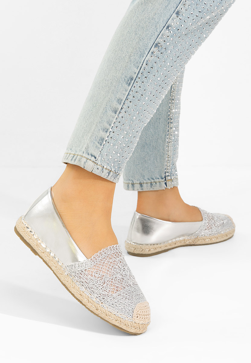 Espadrile dama Thaisa argintii