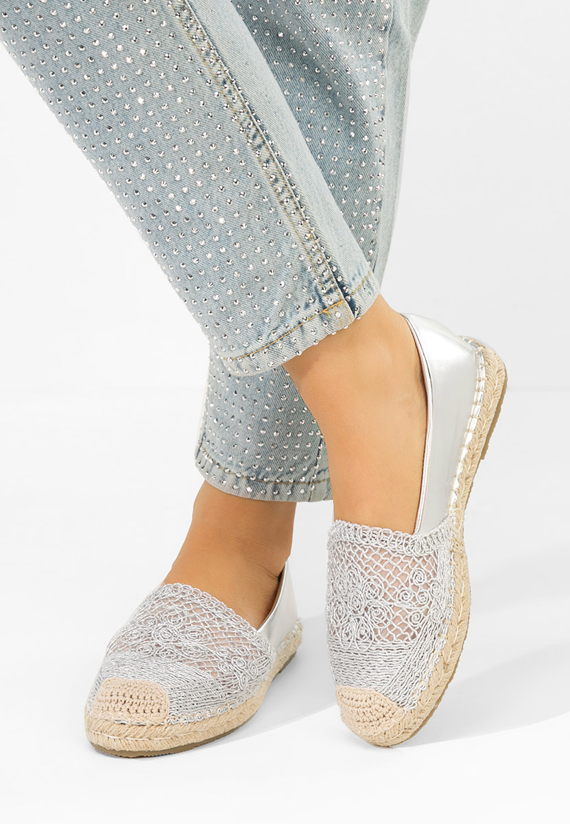 Espadrile dama Thaisa argintii