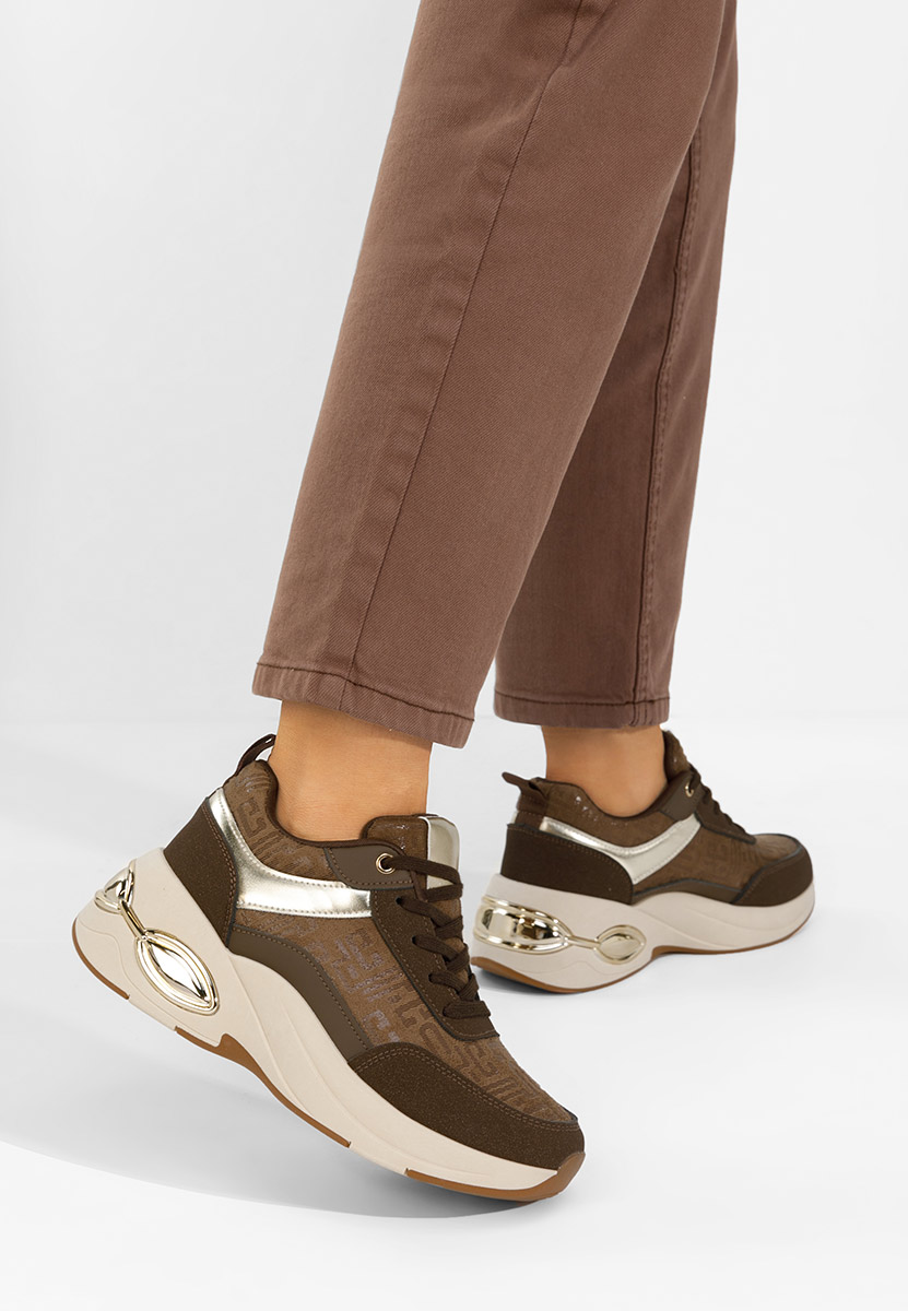 Sneakers cu platforma Nezela maro