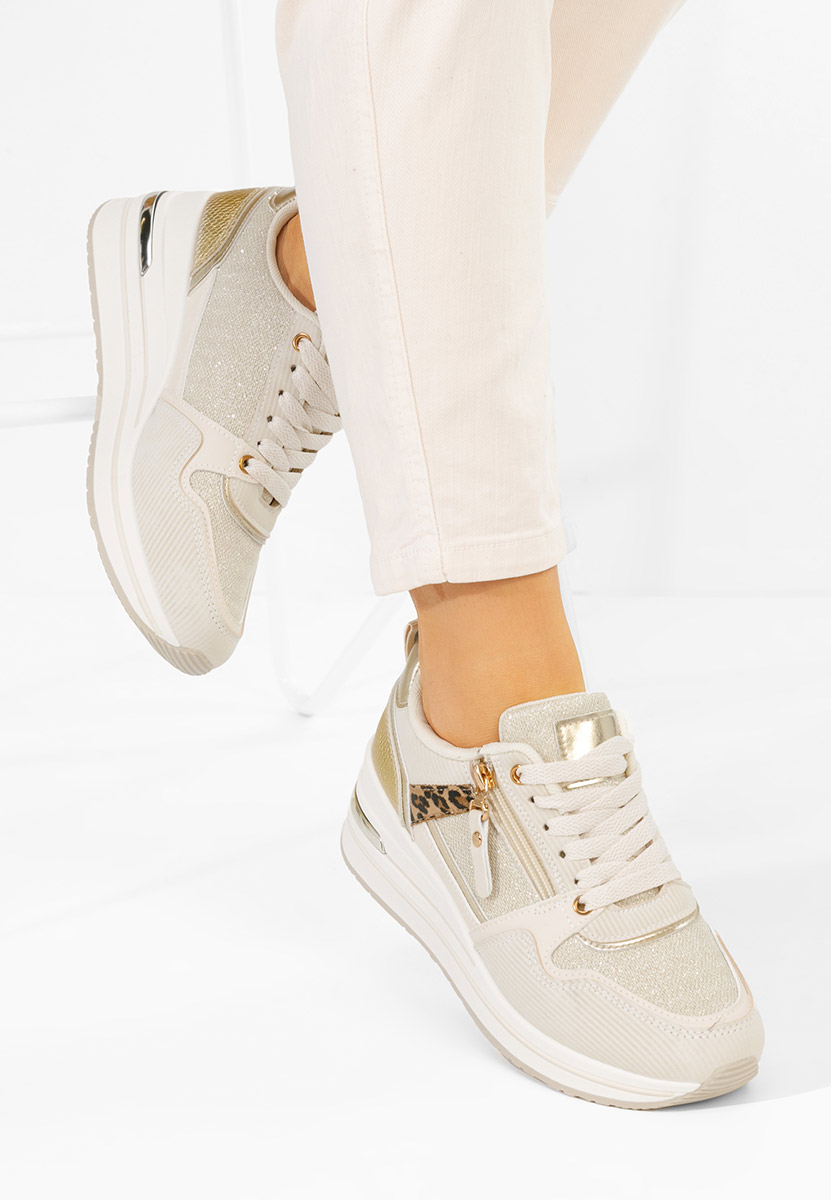 Sneakers cu platforma Snuvira bej