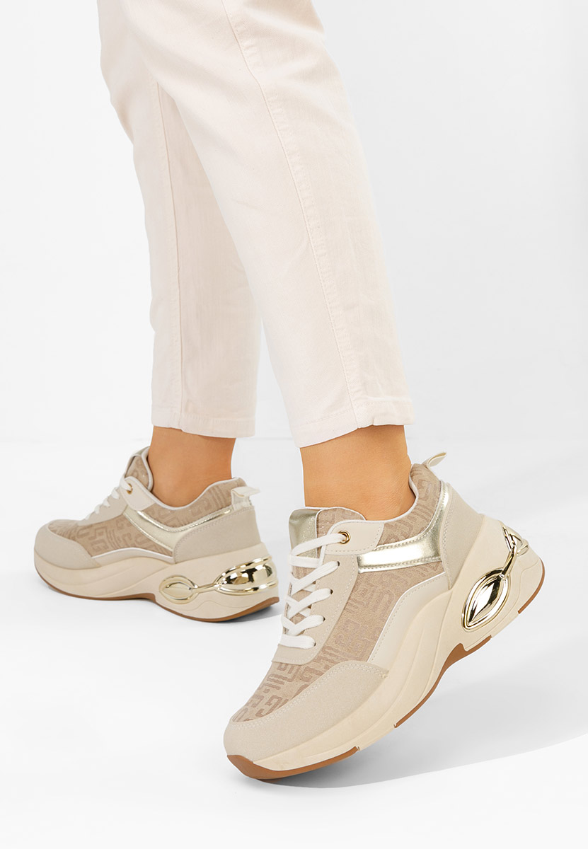 Sneakers cu platforma Nezela bej