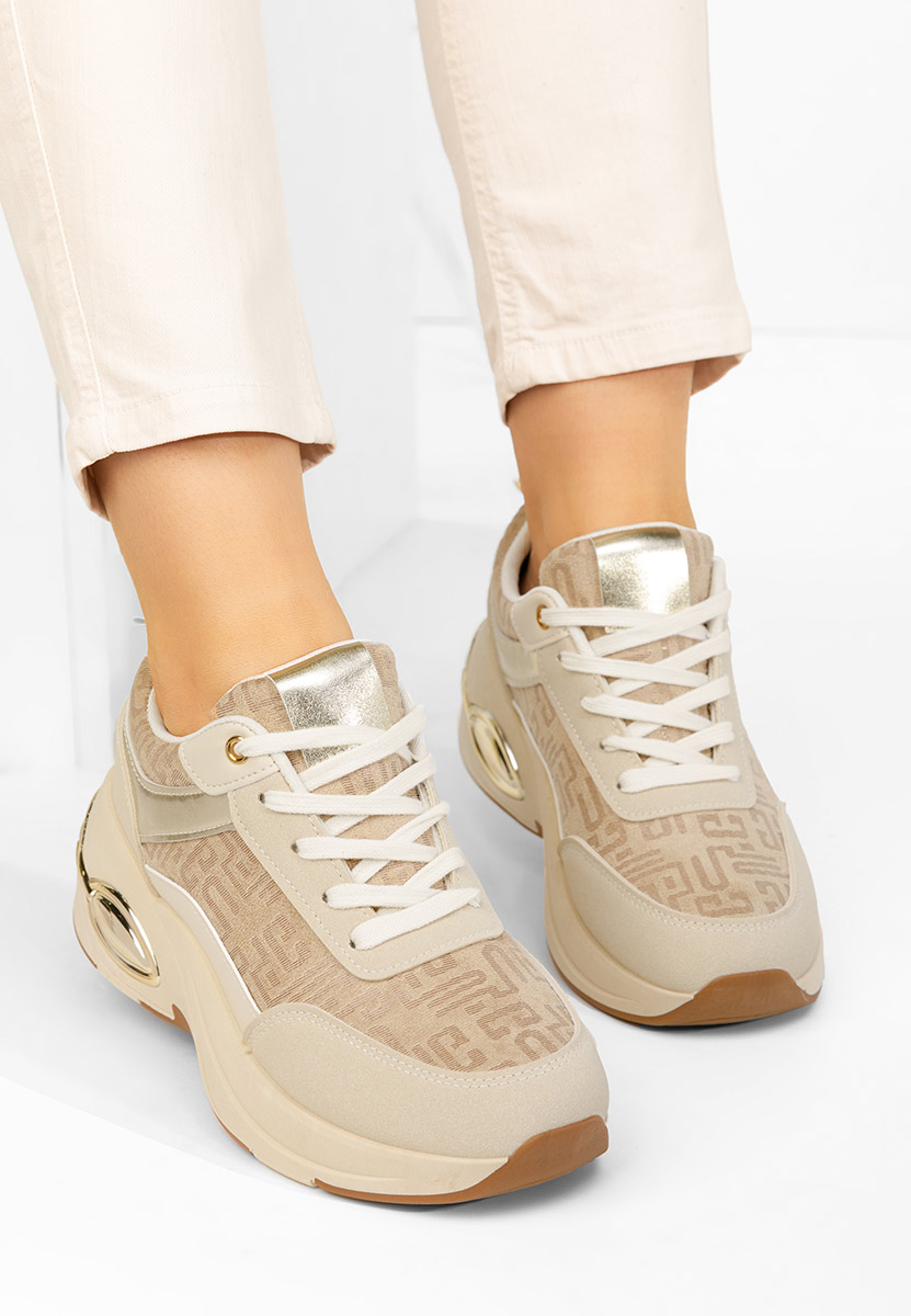 Sneakers cu platforma Nezela bej