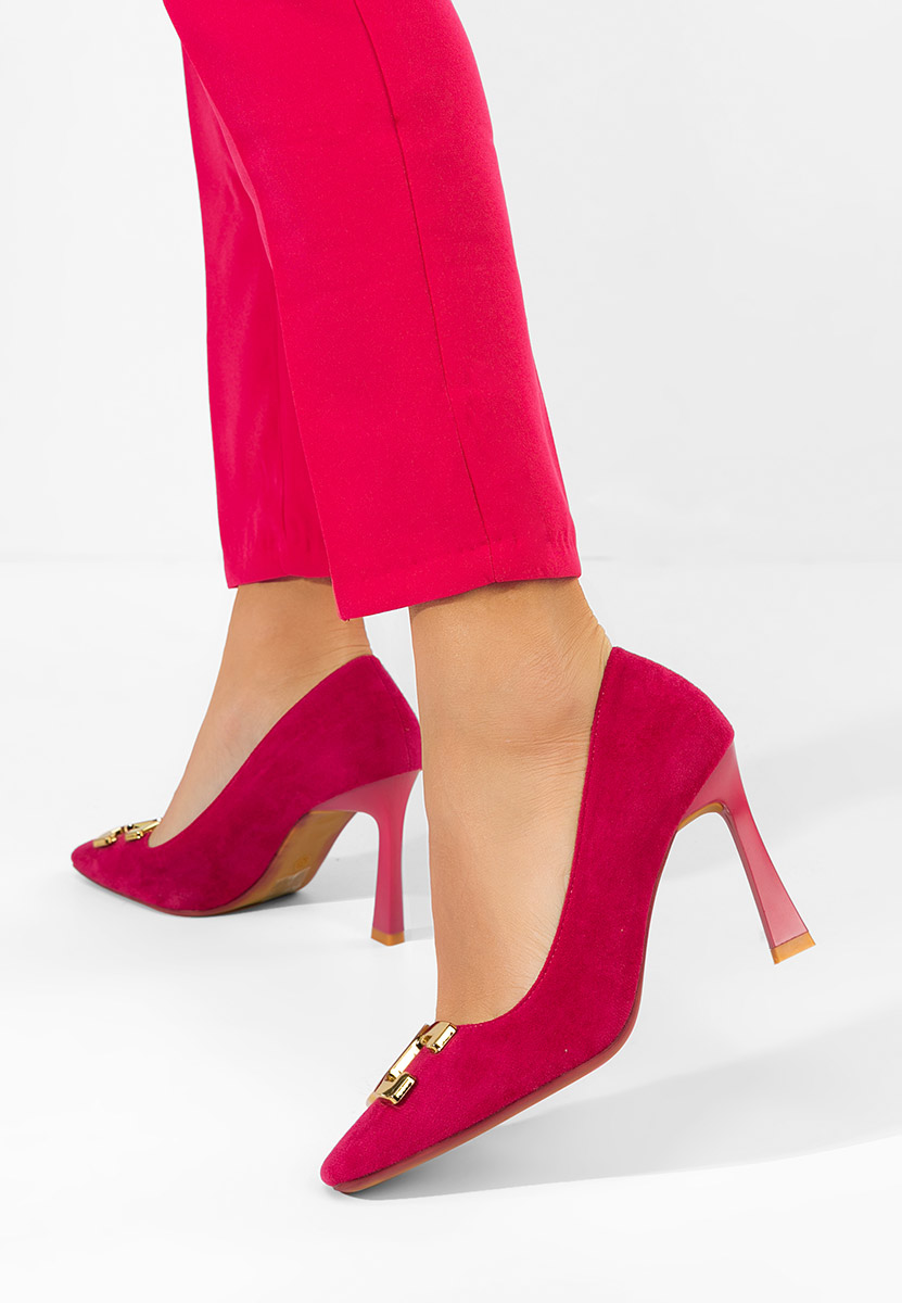 Pantofi cu toc subtire Cenia roz
