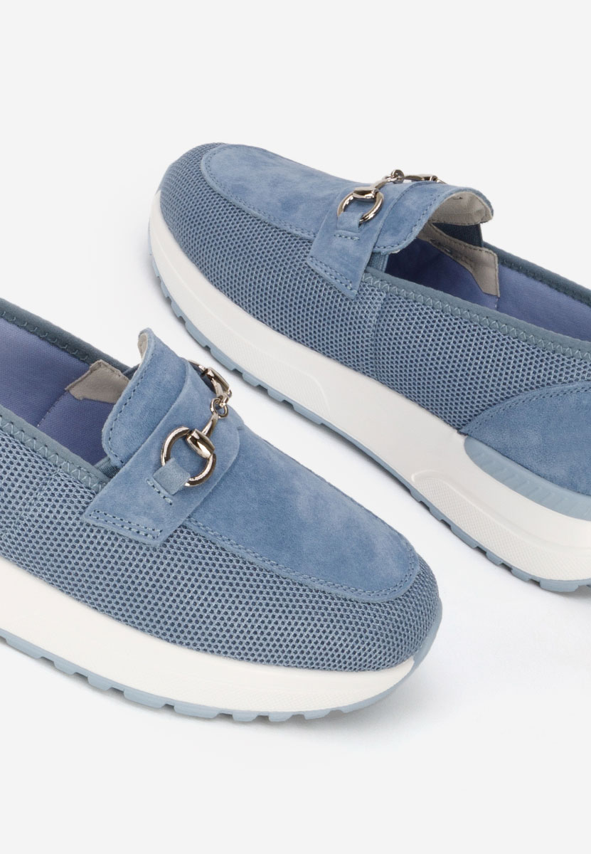 Mocasini dama piele Hermony albastri