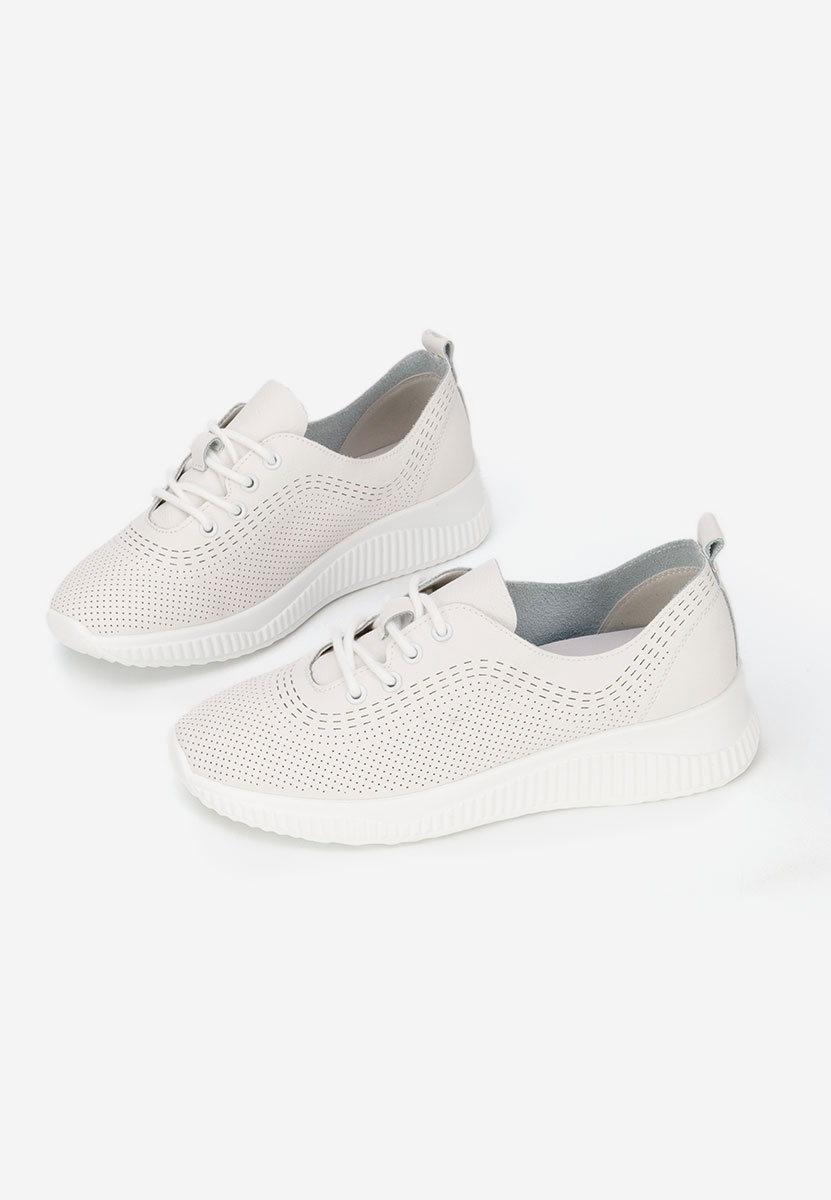 Pantofi casual dama piele Lafora albi