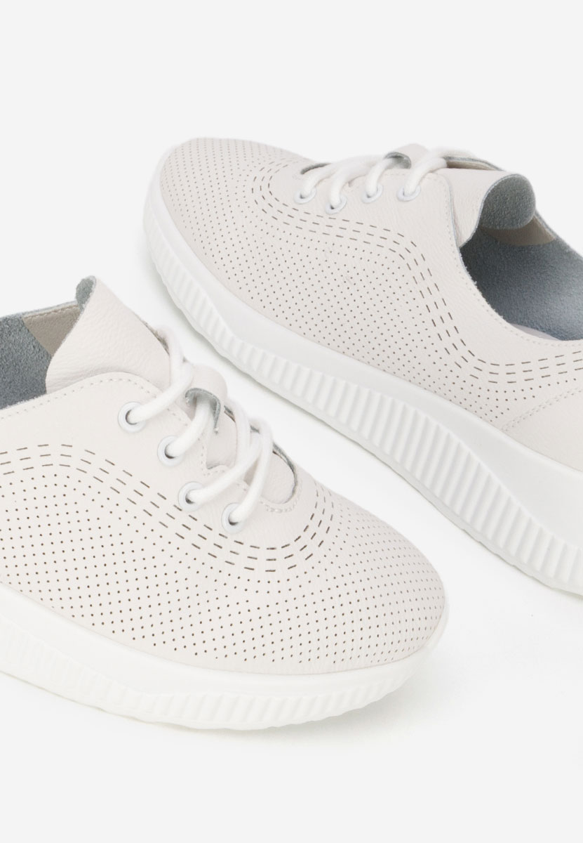 Pantofi casual dama piele Lafora albi