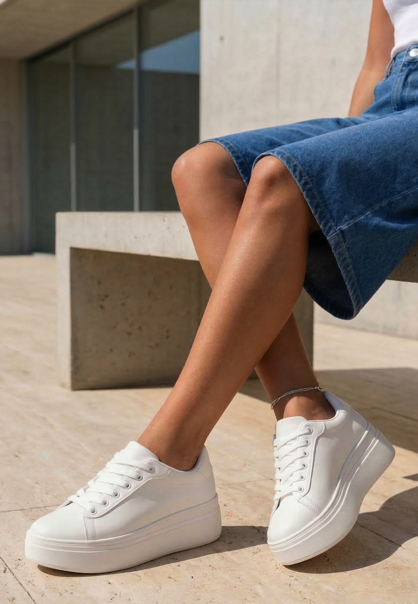 Sneakers cu platformă Albea albi