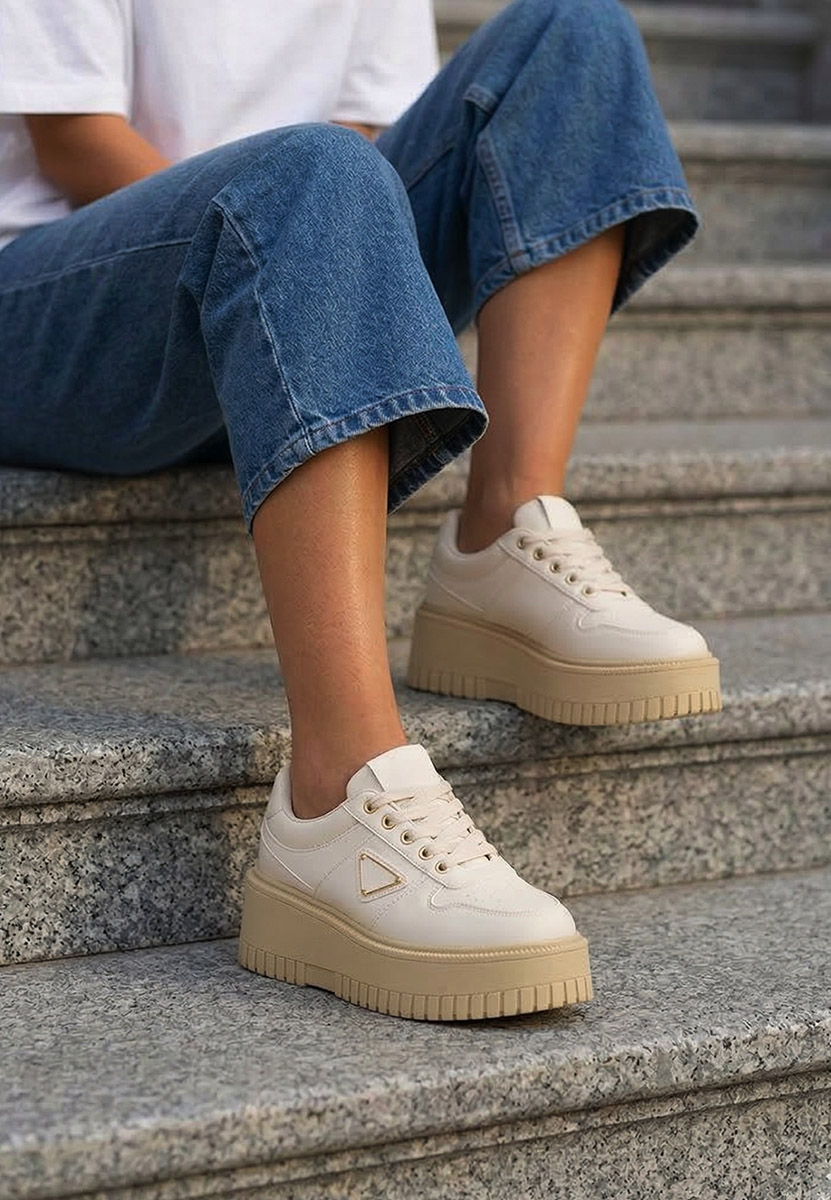 Sneakers cu platformă Madaline bej
