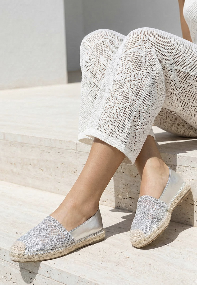 Espadrile dama Thaisa argintii