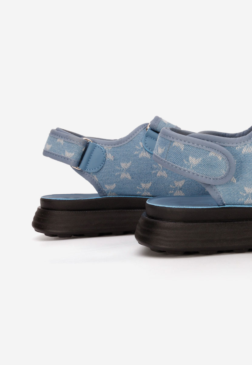 Sandale dama fara toc Mellanya albastre