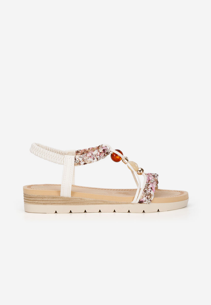 Sandale cu talpa groasa Geoania albe