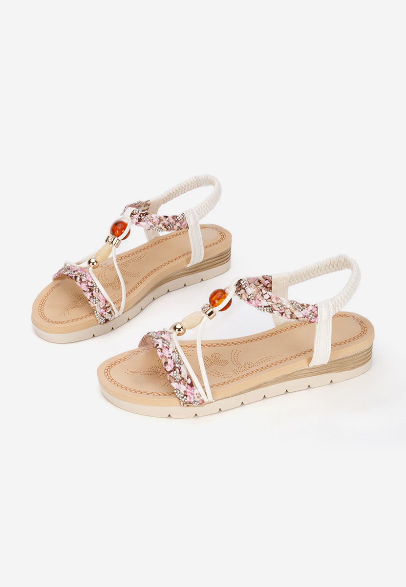 Sandale cu talpa groasa Geoania albe