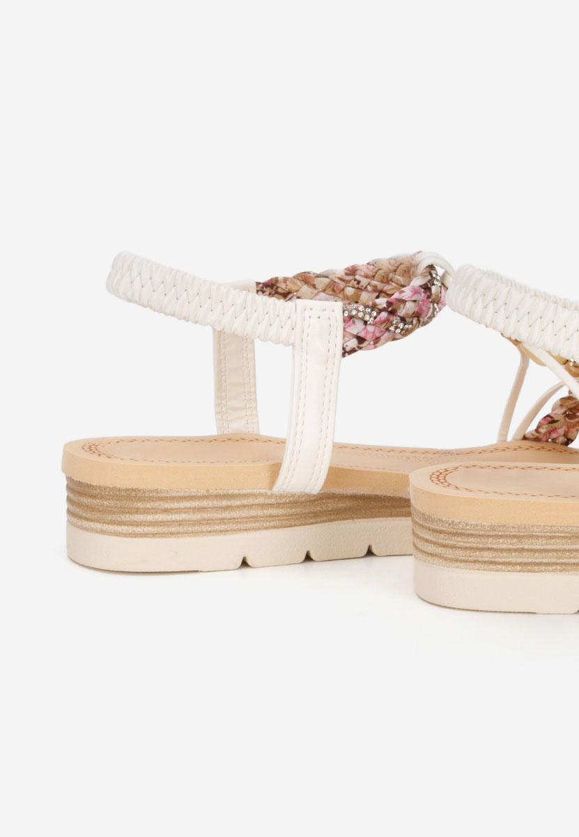 Sandale cu talpa groasa Geoania albe