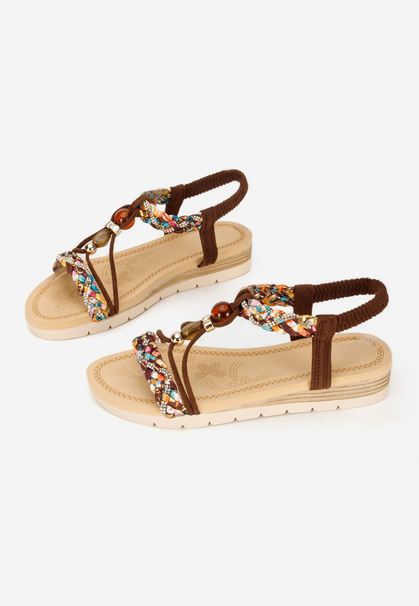 Sandale cu talpa groasa Geoania maro