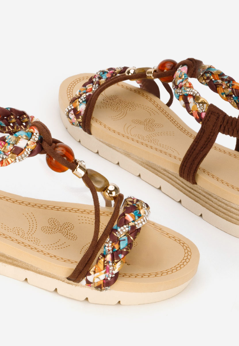 Sandale cu talpa groasa Geoania maro