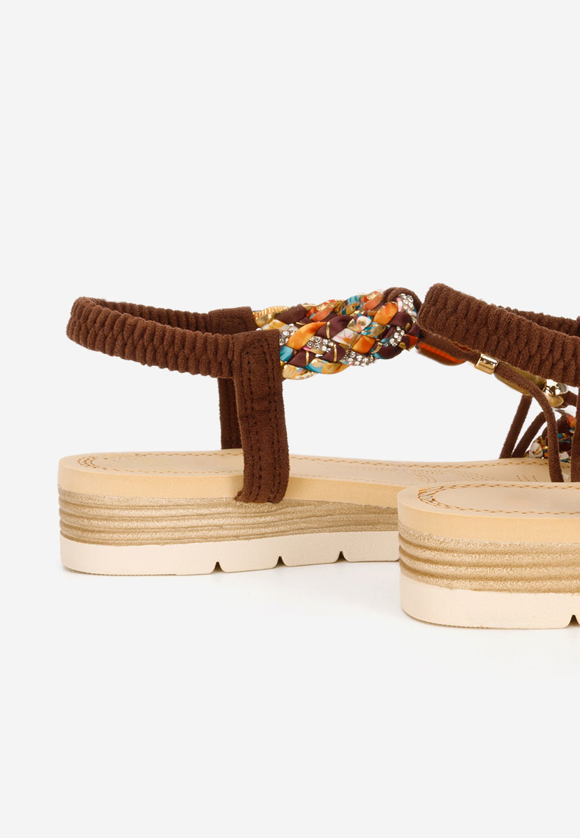 Sandale cu talpa groasa Geoania maro