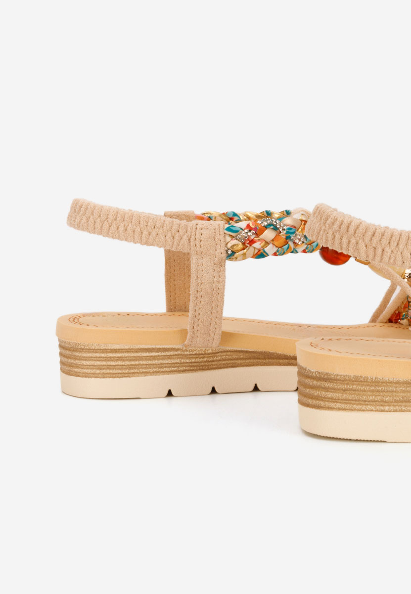 Sandale cu talpa groasa Geoania bej