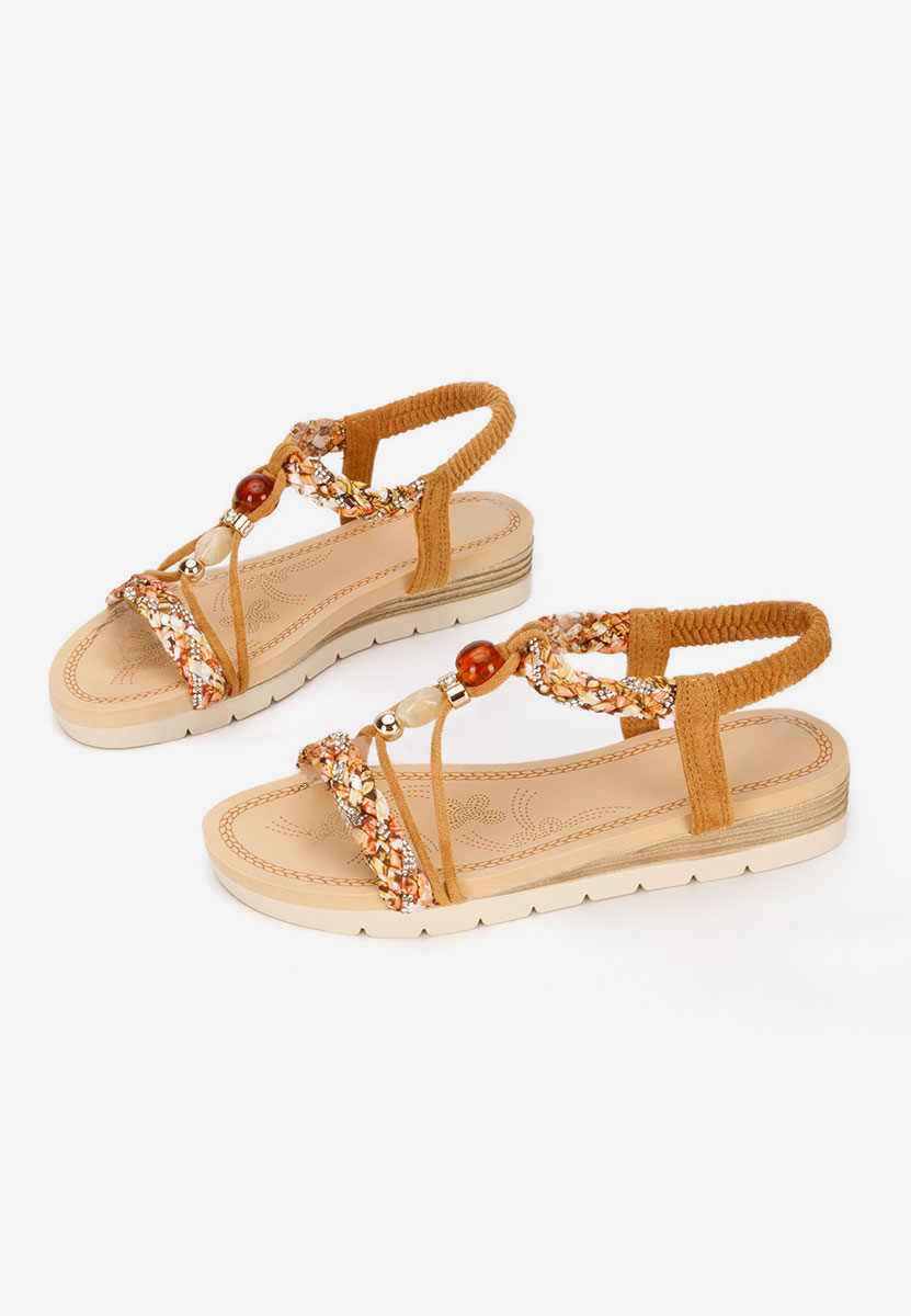 Sandale cu talpa groasa Geoania camel