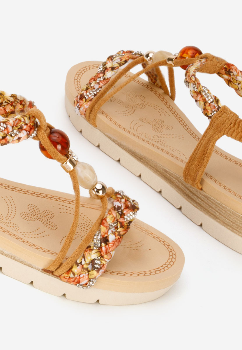 Sandale cu talpa groasa Geoania camel