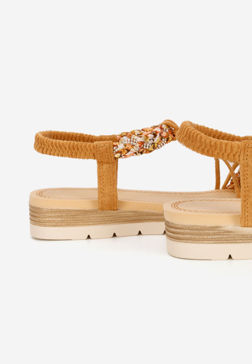 Sandale cu talpa groasa Geoania camel