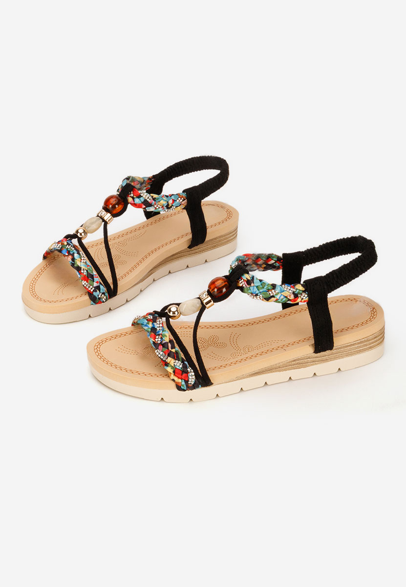 Sandale cu talpa groasa Geoania negre