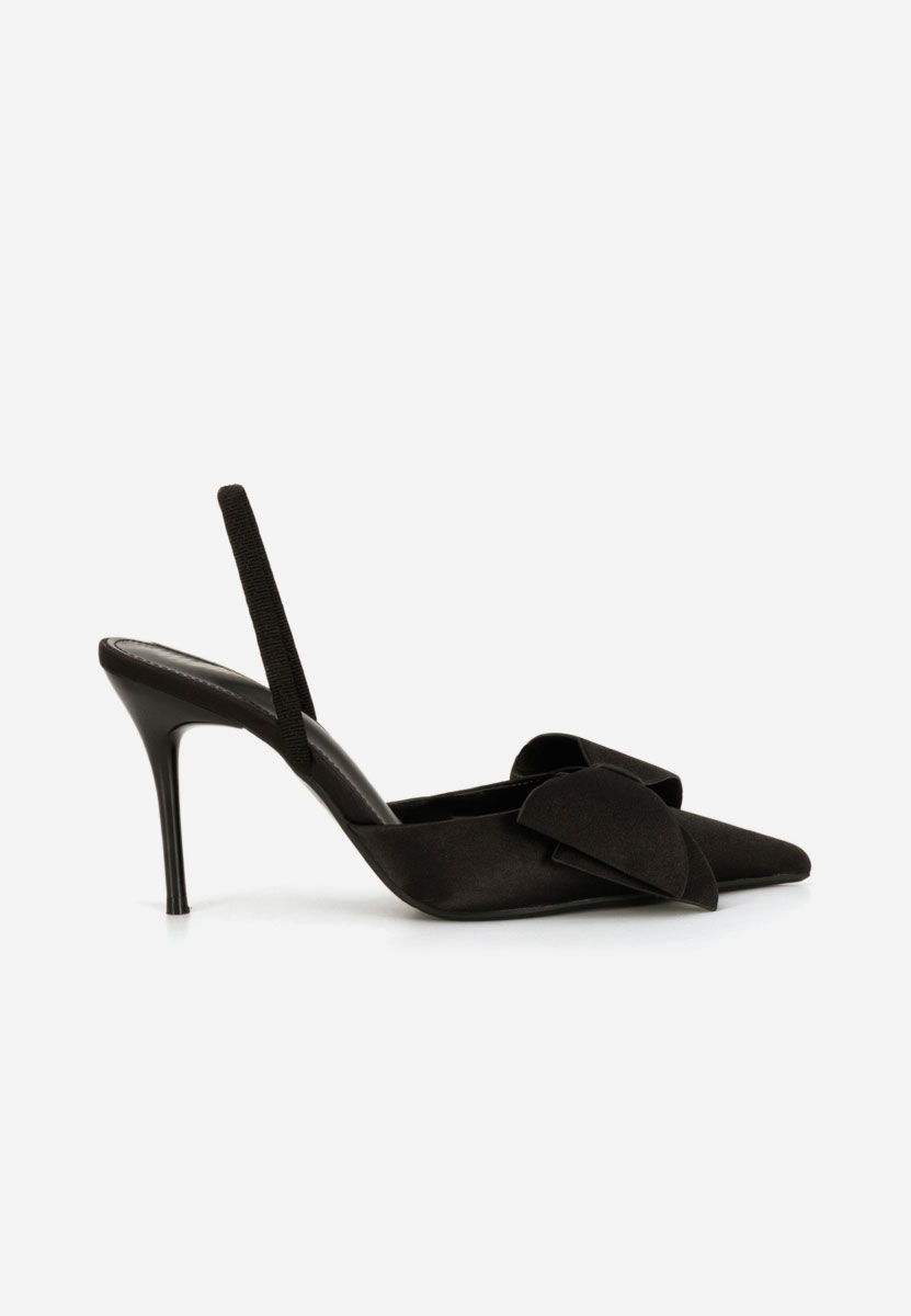 Pantofi cu toc subtire Marry negri